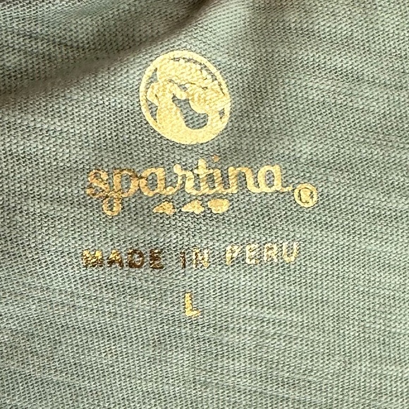 Spartina 449 Lorelei Faux Wrap Tank Top Sea Glass Large Cotton Summer Casual - Picture 5 of 13